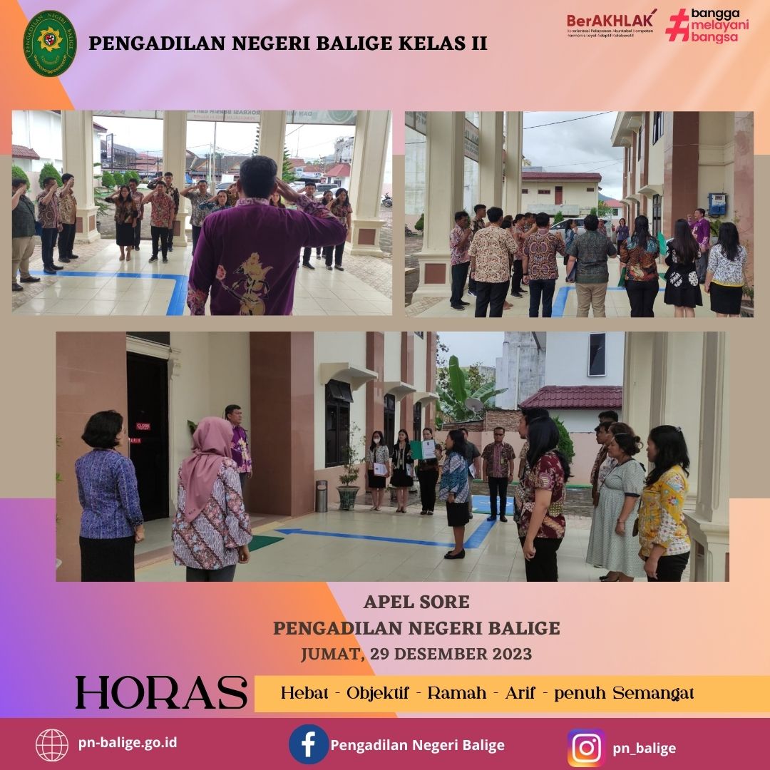 APEL SORE PN BALIGE PADA HARI JUMAT, 29 DESEMBER 2023
